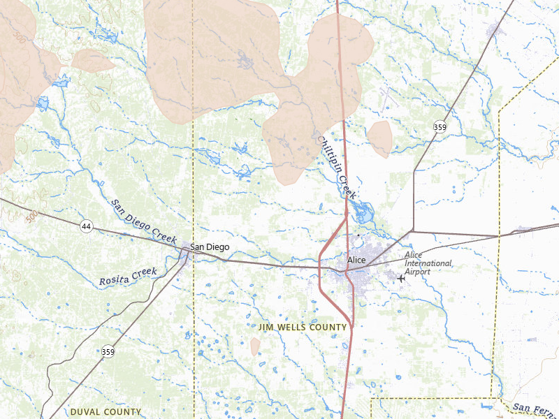 Radar-estimated hail-size map of the storm over Alice, TX on May 18, 2026