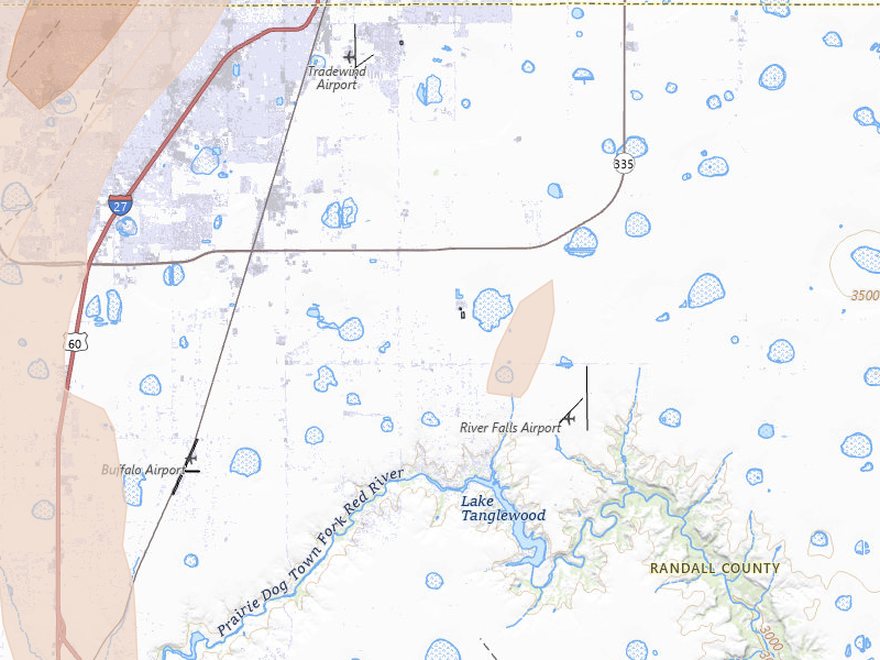 Radar-estimated hail-size map of the storm over Amarillo, TX on Mar 3, 2026
