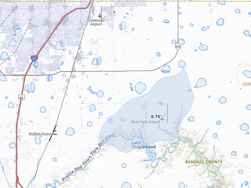 NEXRAD radar-signature map of the hail storm over Amarillo, TX on Jun 29, 2026