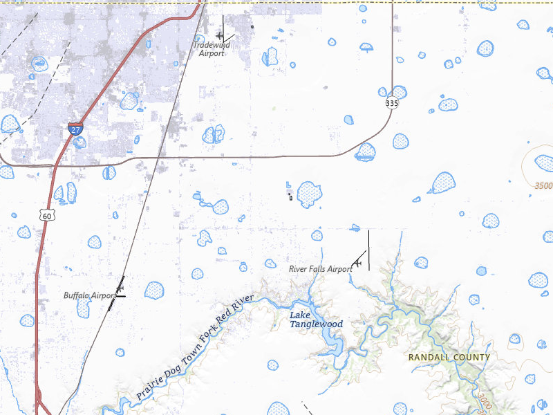 Radar-estimated hail-size map of the storm over Amarillo, TX on Jul 24, 2026