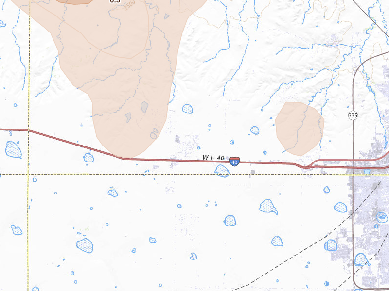 Radar-estimated hail-size map of the storm over Amarillo, TX on Aug 6, 2026