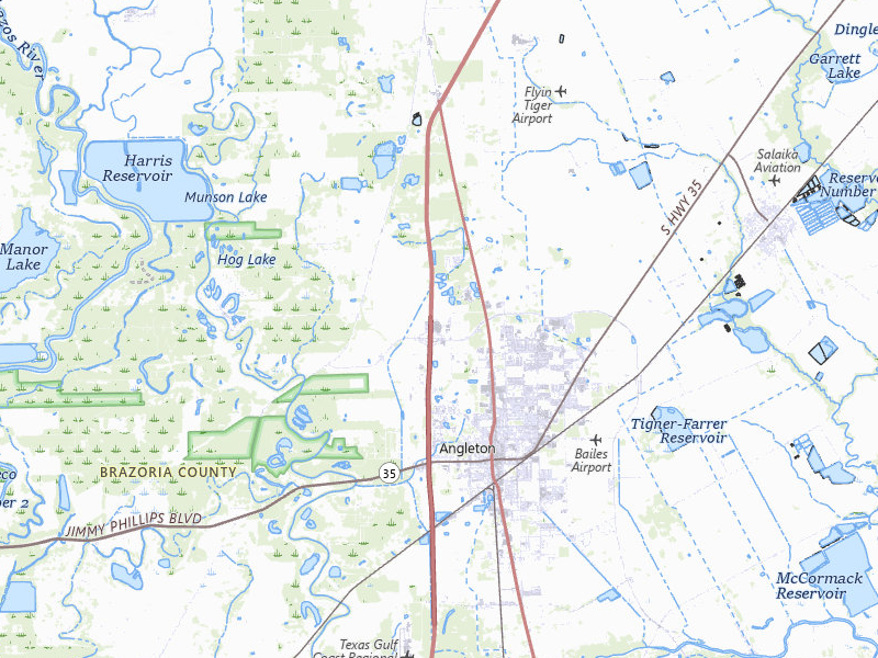 Radar-estimated hail-size map of the storm over Angleton, TX on May 22, 2026
