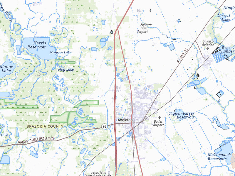 Radar-estimated hail-size map of the storm over Angleton, TX on May 23, 2026