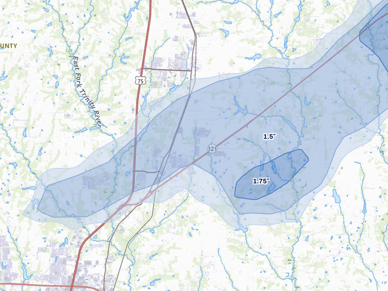 NEXRAD radar-signature map of the hail storm over Anna, TX on Jun 6, 2026