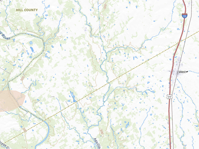 Radar-estimated hail-size map of the storm over Aquilla, TX on Apr 18, 2026