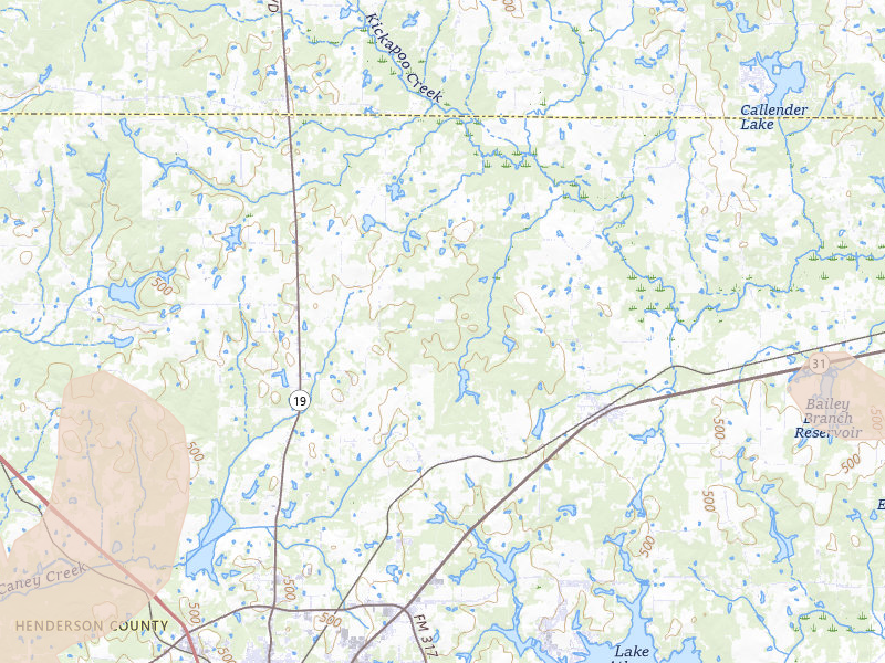 Radar-estimated hail-size map of the storm over Athens, TX on Apr 29, 2026