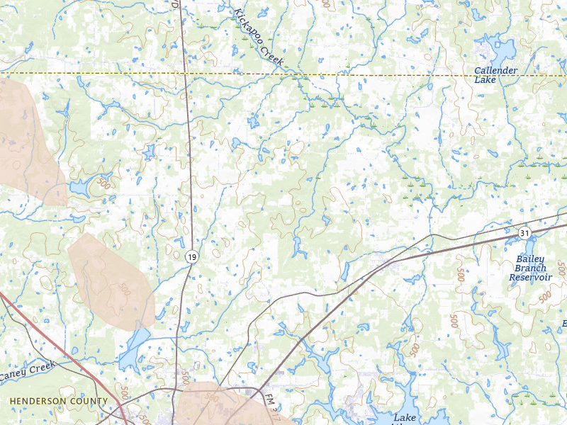 Radar-estimated hail-size map of the storm over Athens, TX on May 24, 2026