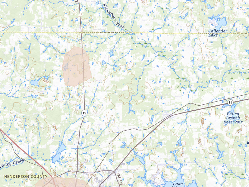 Radar-estimated hail-size map of the storm over Athens, TX on Jul 7, 2026