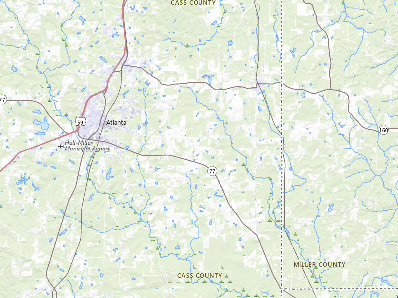 NEXRAD radar-signature map of the hail over Atlanta, TX