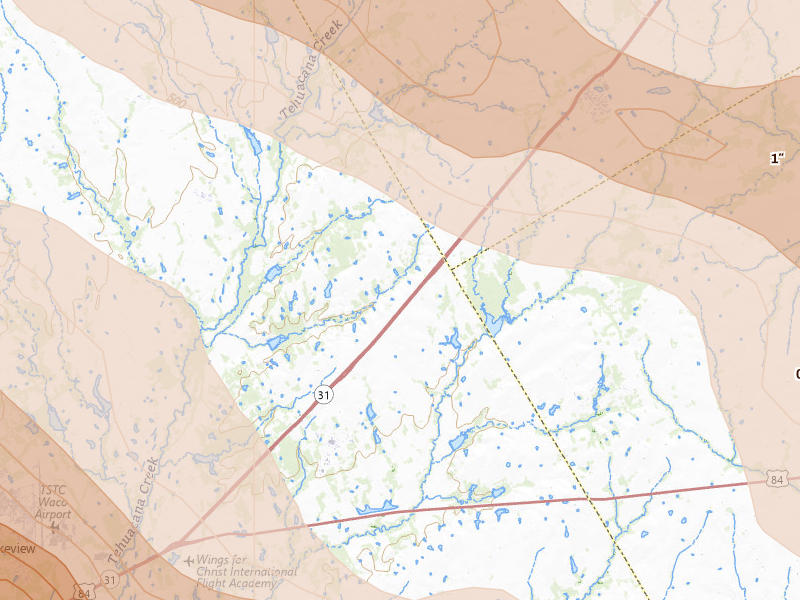 Radar-estimated hail-size map of the storm over Axtell, TX on Apr 28, 2026