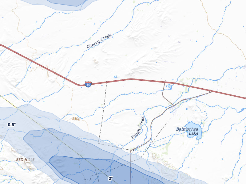 NEXRAD radar-signature map of the hail storm over Balmorhea, TX on May 26, 2026
