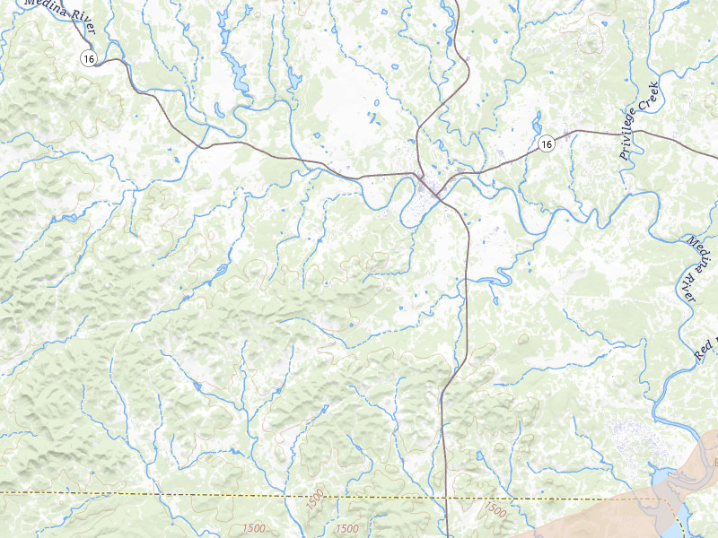 Radar-estimated hail-size map of the storm over Bandera, TX on Mar 7, 2026