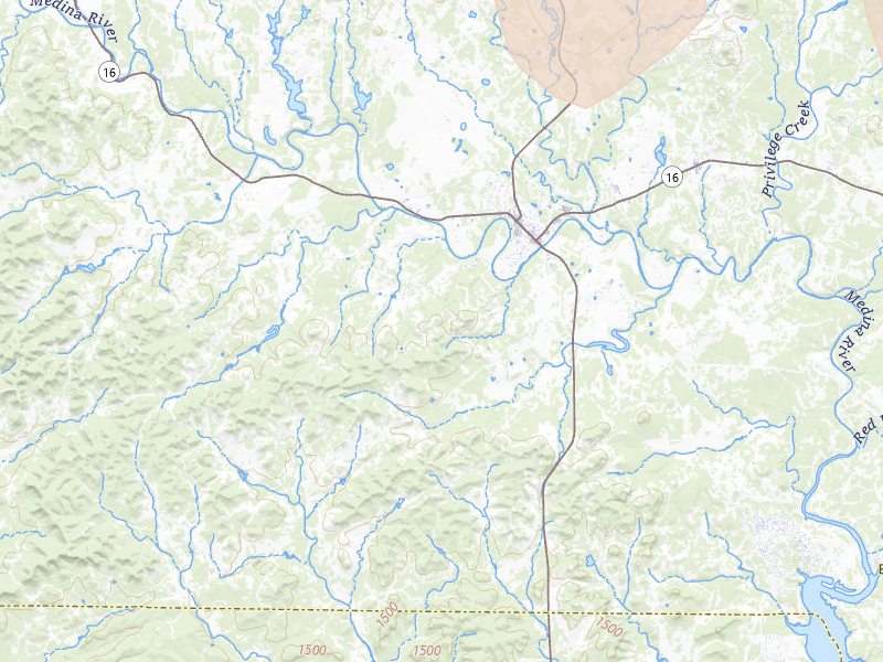 Radar-estimated hail-size map of the storm over Bandera, TX on May 26, 2026