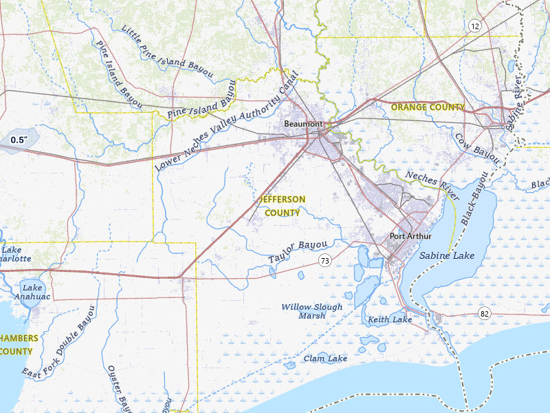 NEXRAD radar-signature map of the hail storm over Beaumont, TX on Mar 7, 2026