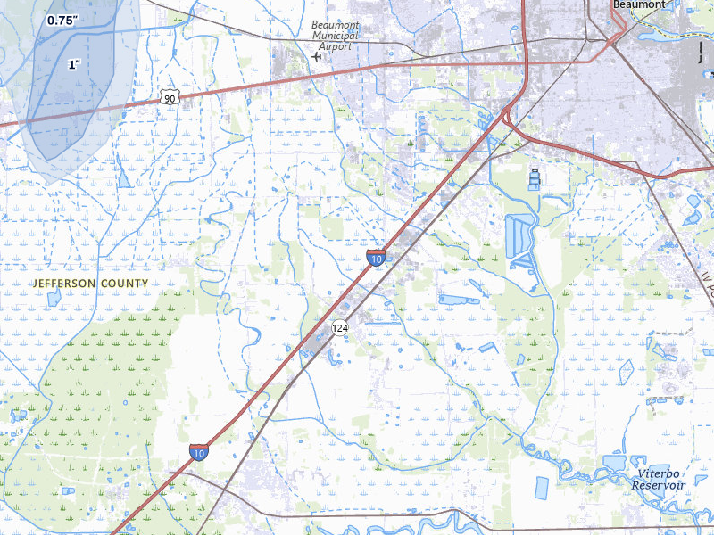 NEXRAD radar-signature map of the hail storm over Beaumont, TX on Jun 3, 2026