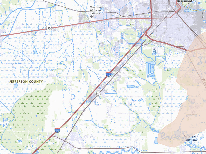 Radar-estimated hail-size map of the storm over Beaumont, TX on Jul 22, 2026