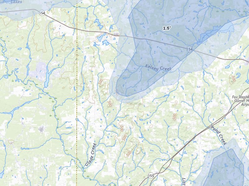 NEXRAD radar-signature map of the hail over Big Sandy, TX