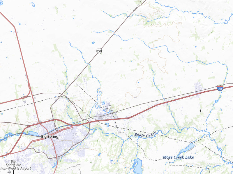 Radar-estimated hail-size map of the storm over Big Spring, TX on May 23, 2026