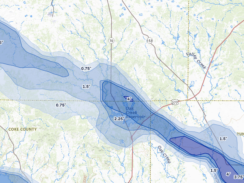 NEXRAD radar-signature map of the hail storm over Blackwell, TX on May 10, 2026