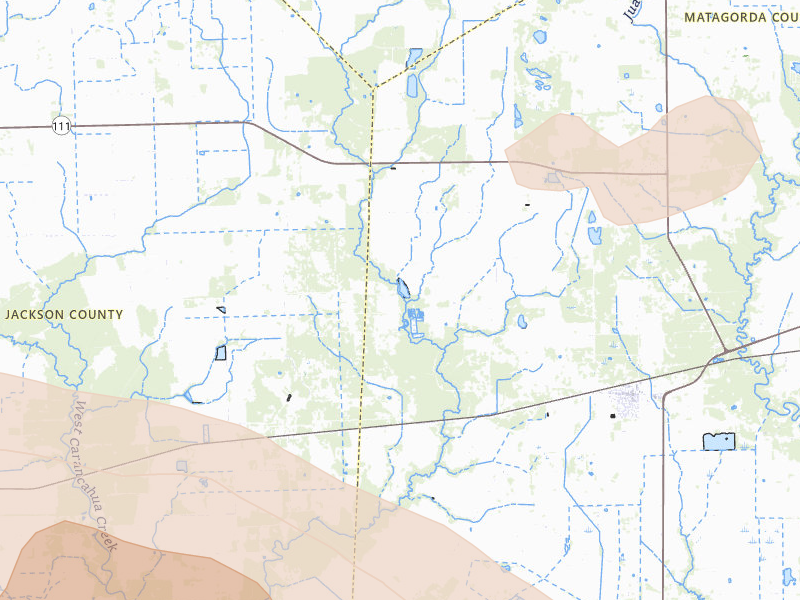 Radar-estimated hail-size map of the storm over Blessing, TX on May 1, 2026