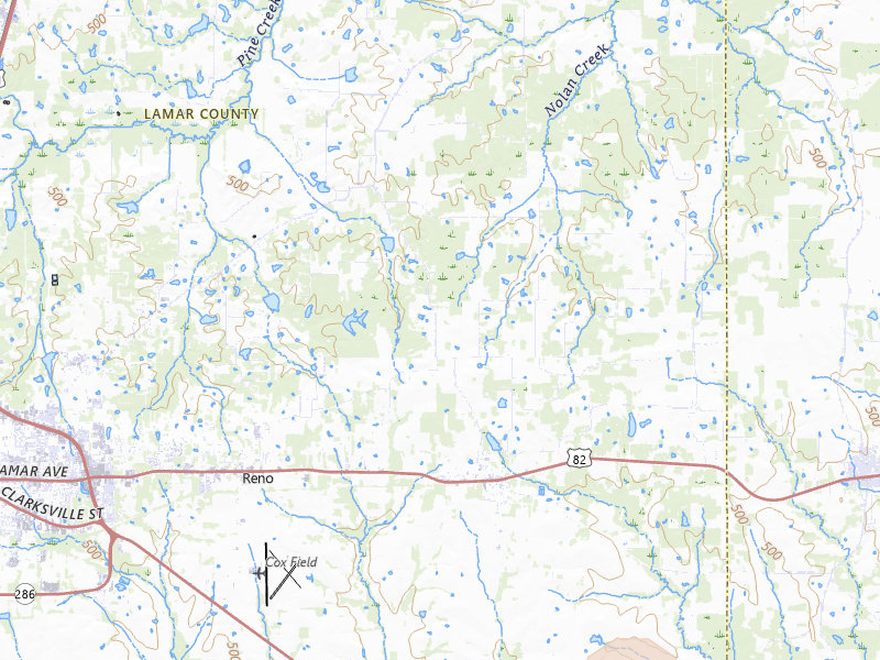 Radar-estimated hail-size map of the storm over Blossom, TX on Jul 6, 2026