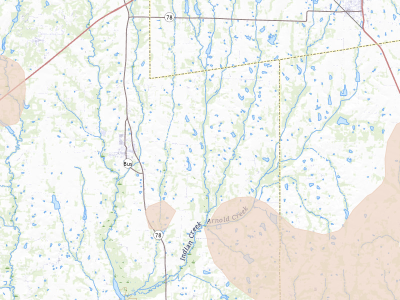 Radar-estimated hail-size map of the storm over Blue Ridge, TX on Jun 19, 2026