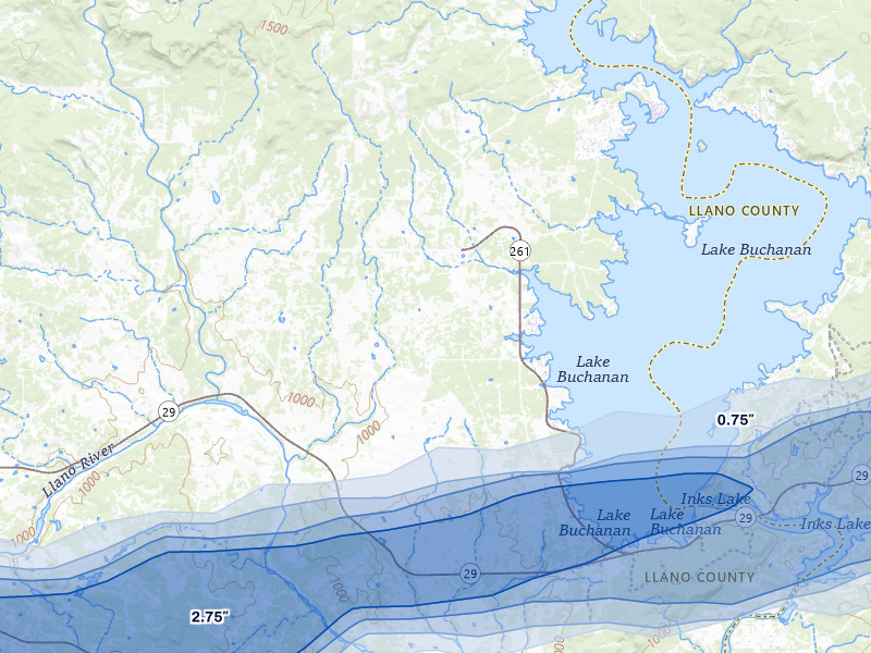 NEXRAD radar-signature map of the hail storm over Bluffton, TX on May 6, 2026
