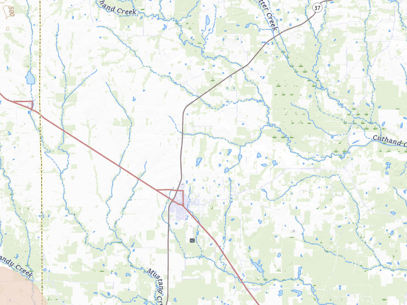 Radar-estimated hail-size map of the storm over Bogata, TX on May 8, 2026
