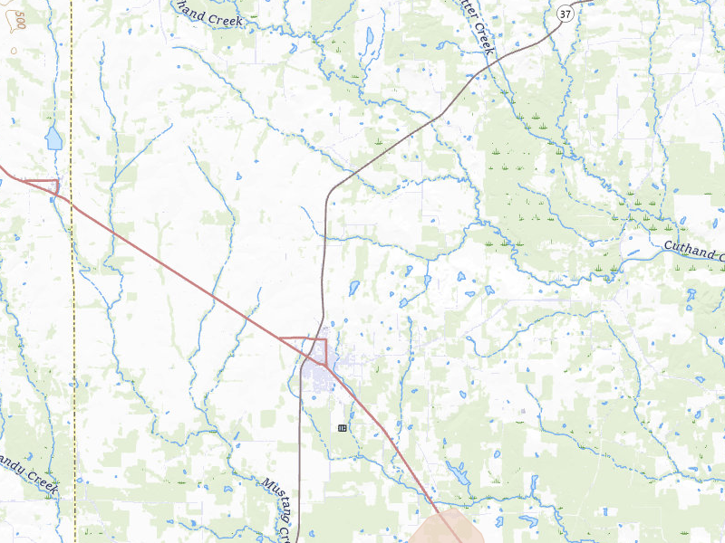 Radar-estimated hail-size map of the storm over Bogata, TX on Jul 8, 2026