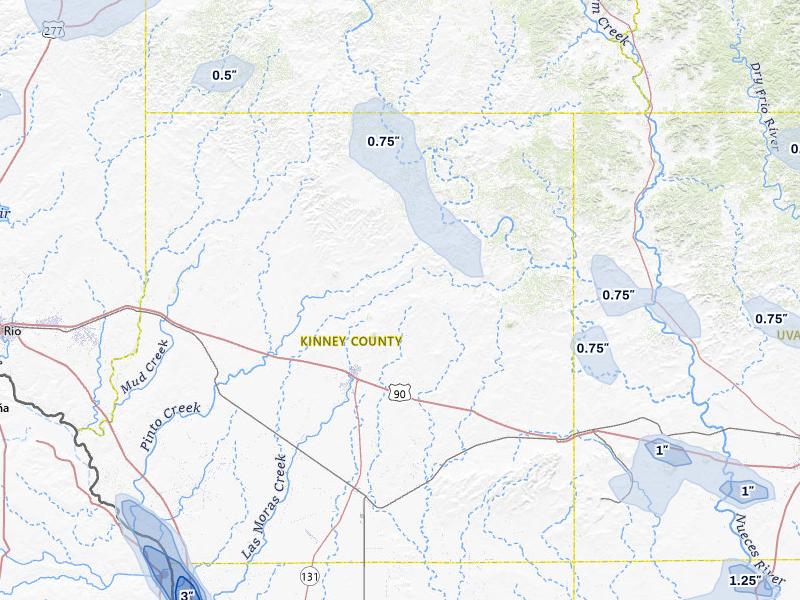 NEXRAD radar-signature map of the hail storm over Brackettville, TX on May 10, 2026