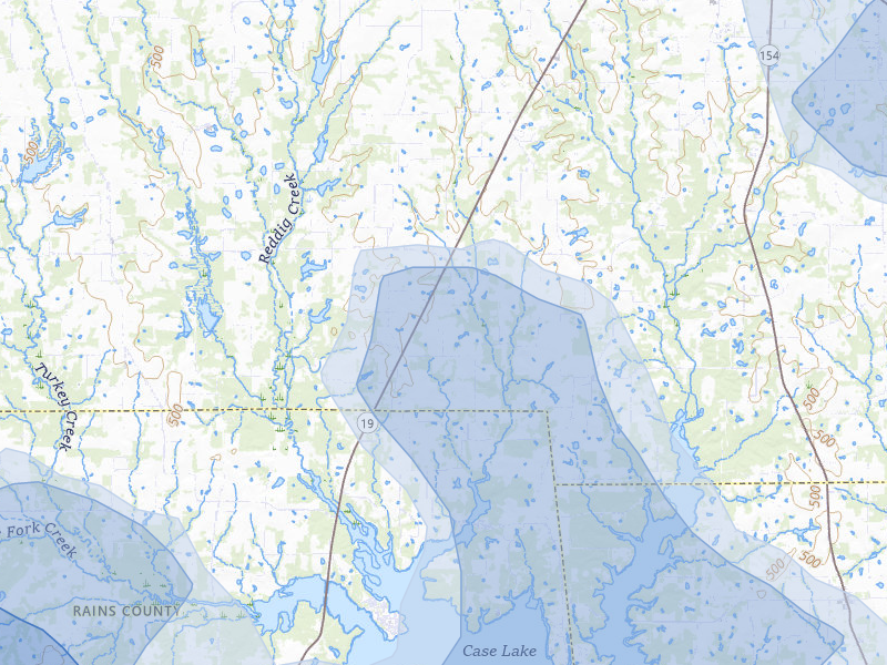 NEXRAD radar-signature map of the hail storm over Brashear, TX on Jul 6, 2026