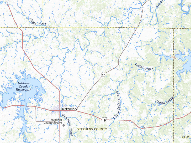 Radar-estimated hail-size map of the storm over Breckenridge, TX on Apr 11, 2026