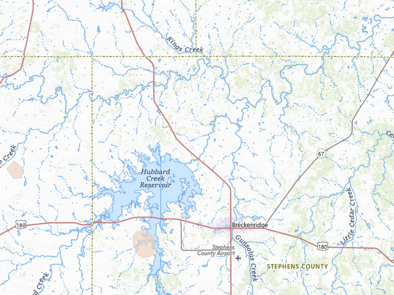Radar-estimated hail-size map of the storm over Breckenridge, TX on May 23, 2026