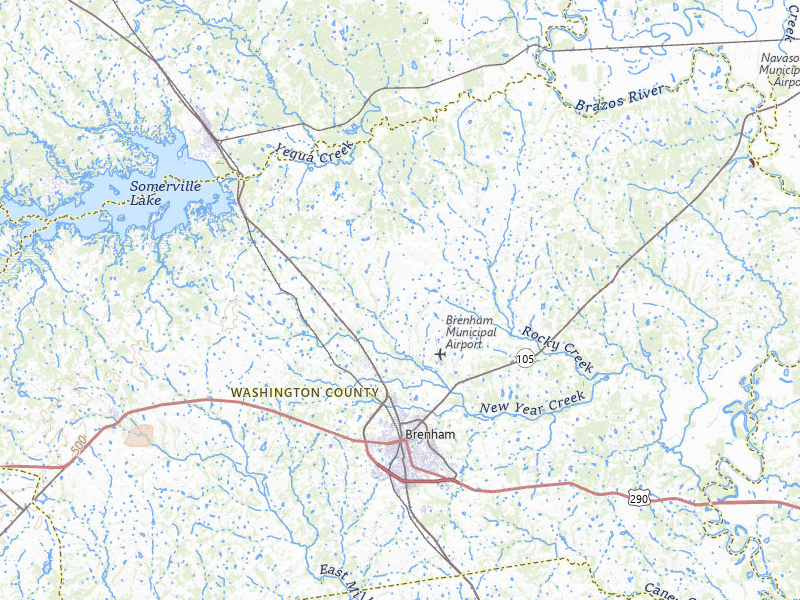Radar-estimated hail-size map of the storm over Brenham, TX on May 9, 2026