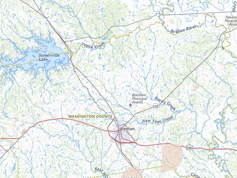 Radar-estimated hail-size map of the storm over Brenham, TX on Jun 19, 2026