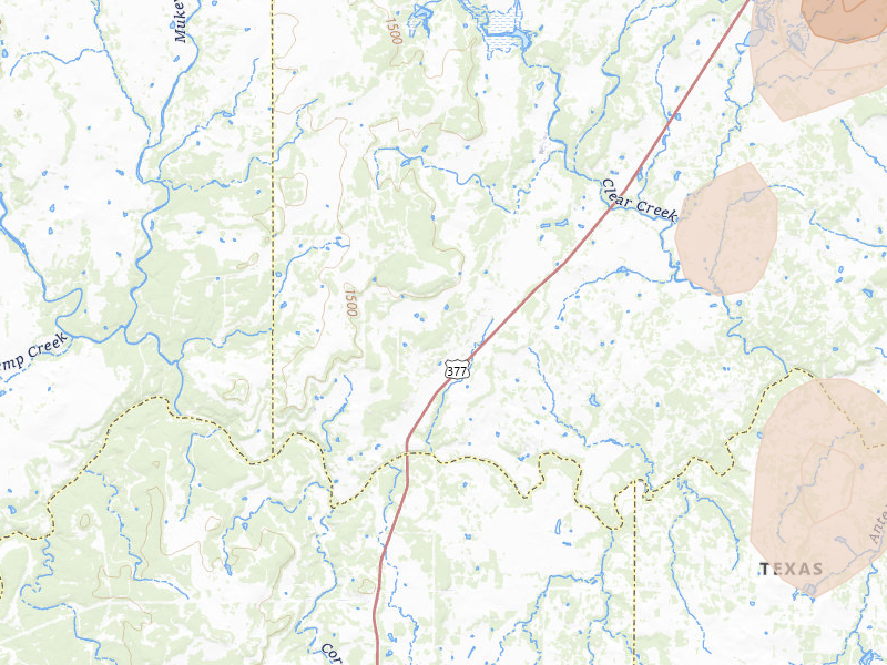 Radar-estimated hail-size map of the storm over Brookesmith, TX on May 19, 2026