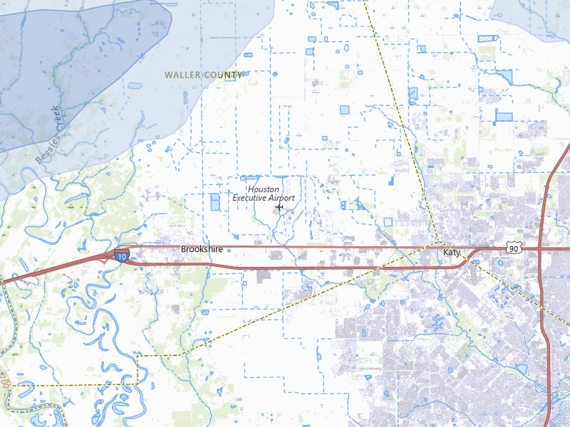 NEXRAD radar-signature map of the hail over Brookshire, TX
