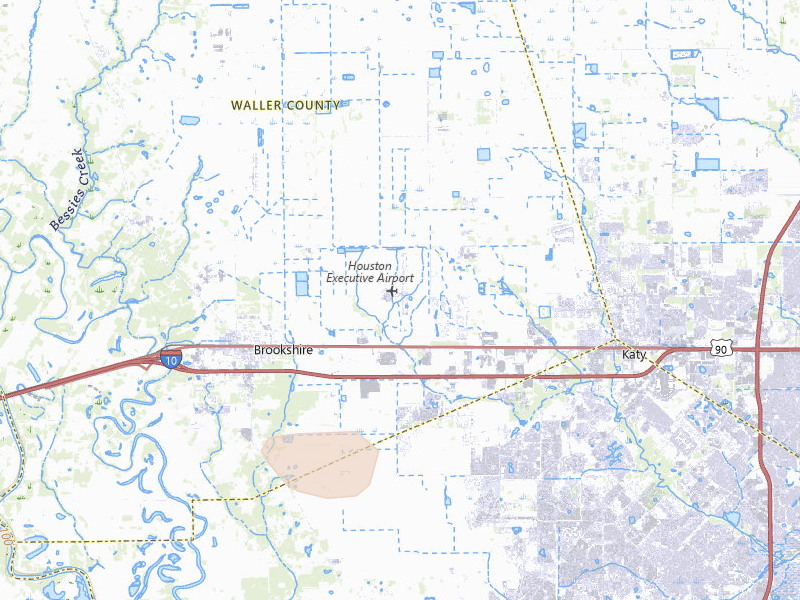 Radar-estimated hail-size map of the storm over Brookshire, TX