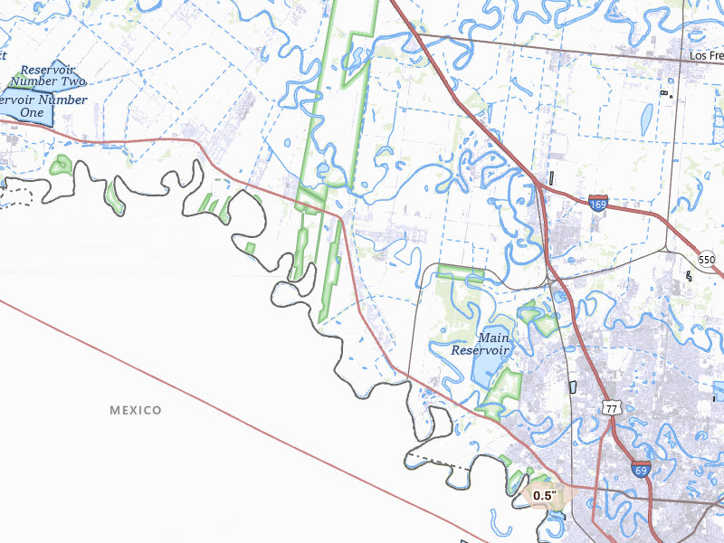 Radar-estimated hail-size map of the storm over Brownsville, TX on May 23, 2026