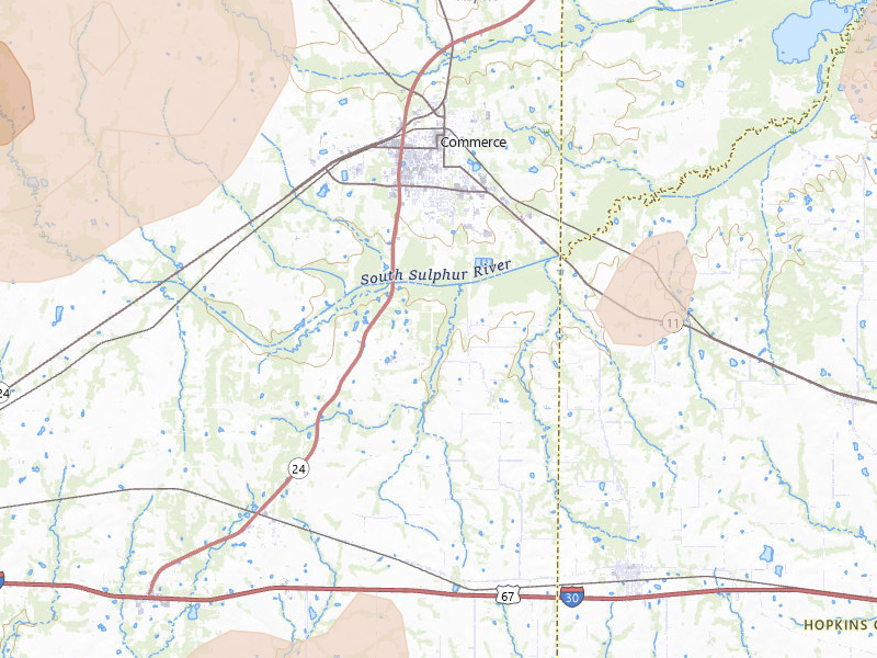 Radar-estimated hail-size map of the storm over Campbell, TX on May 22, 2026
