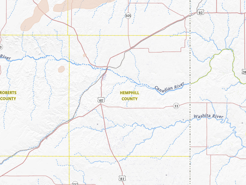 Radar-estimated hail-size map of the storm over Canadian, TX on Mar 3, 2026