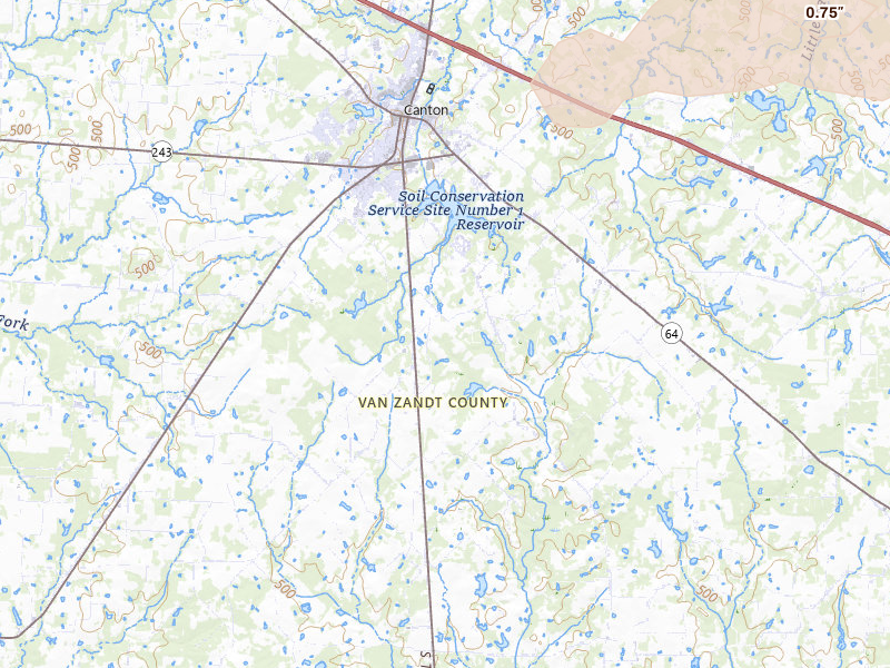 Radar-estimated hail-size map of the storm over Canton, TX on Mar 15, 2026