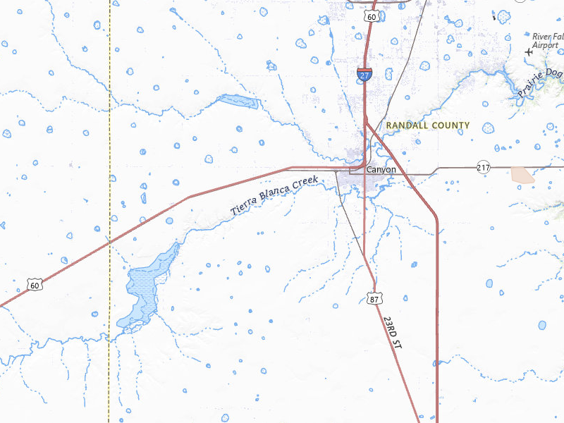 Radar-estimated hail-size map of the storm over Canyon, TX