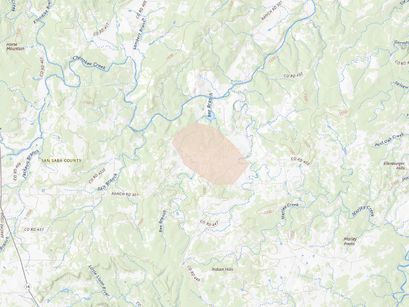 Radar-estimated hail-size map of the storm over Cherokee, TX on Sep 27, 2026