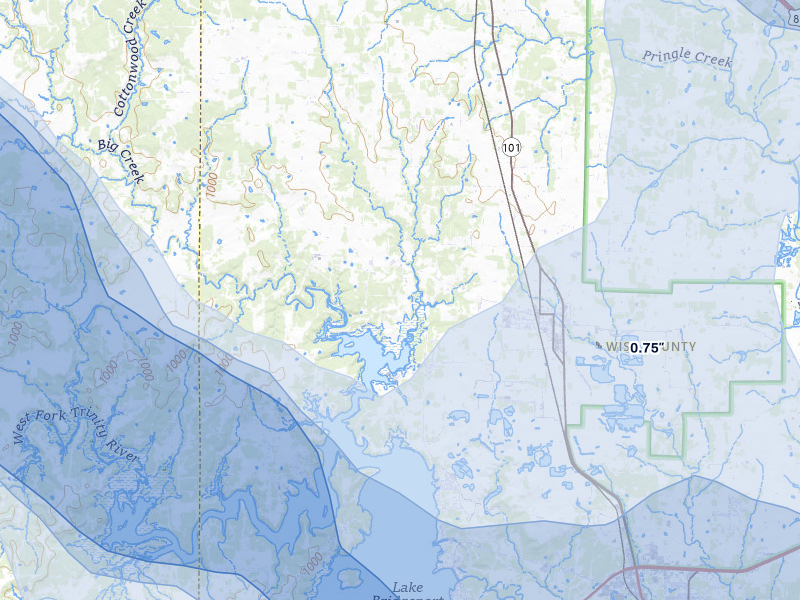 NEXRAD radar-signature map of the hail over Chico, TX