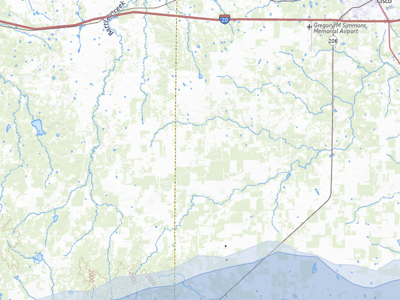 NEXRAD radar-signature map of the hail storm over Cisco, TX on Apr 18, 2026