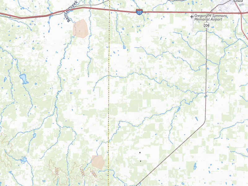 Radar-estimated hail-size map of the storm over Cisco, TX on May 24, 2026