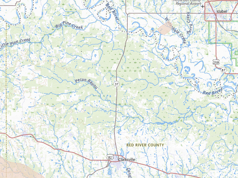 Radar-estimated hail-size map of the storm over Clarksville, TX on Apr 24, 2026