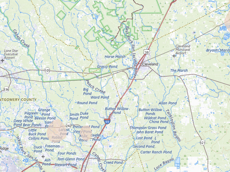 Radar-estimated hail-size map of the storm over Cleveland, TX on May 10, 2026