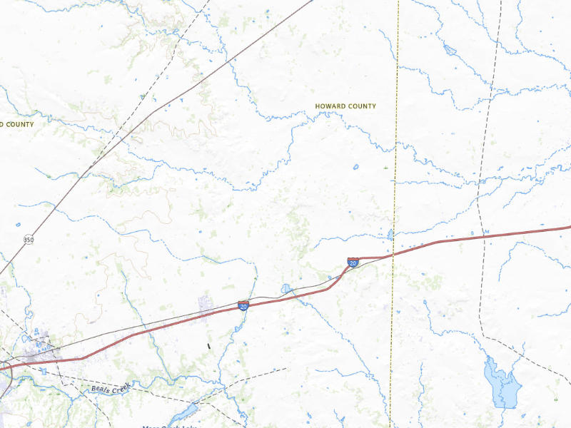 Radar-estimated hail-size map of the storm over Coahoma, TX on Apr 27, 2026